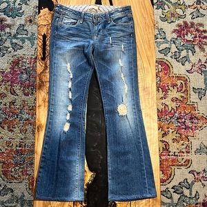 Paige Laurel Canyon Bootcut Distressed Jeans. SZ 28